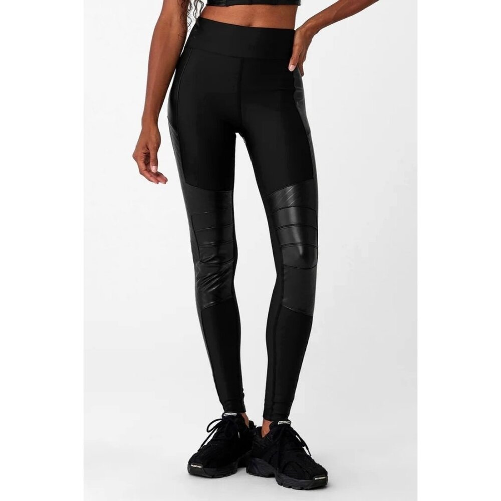 ALO Airlift Winter Warm High Waist Supermoto Leggings Black